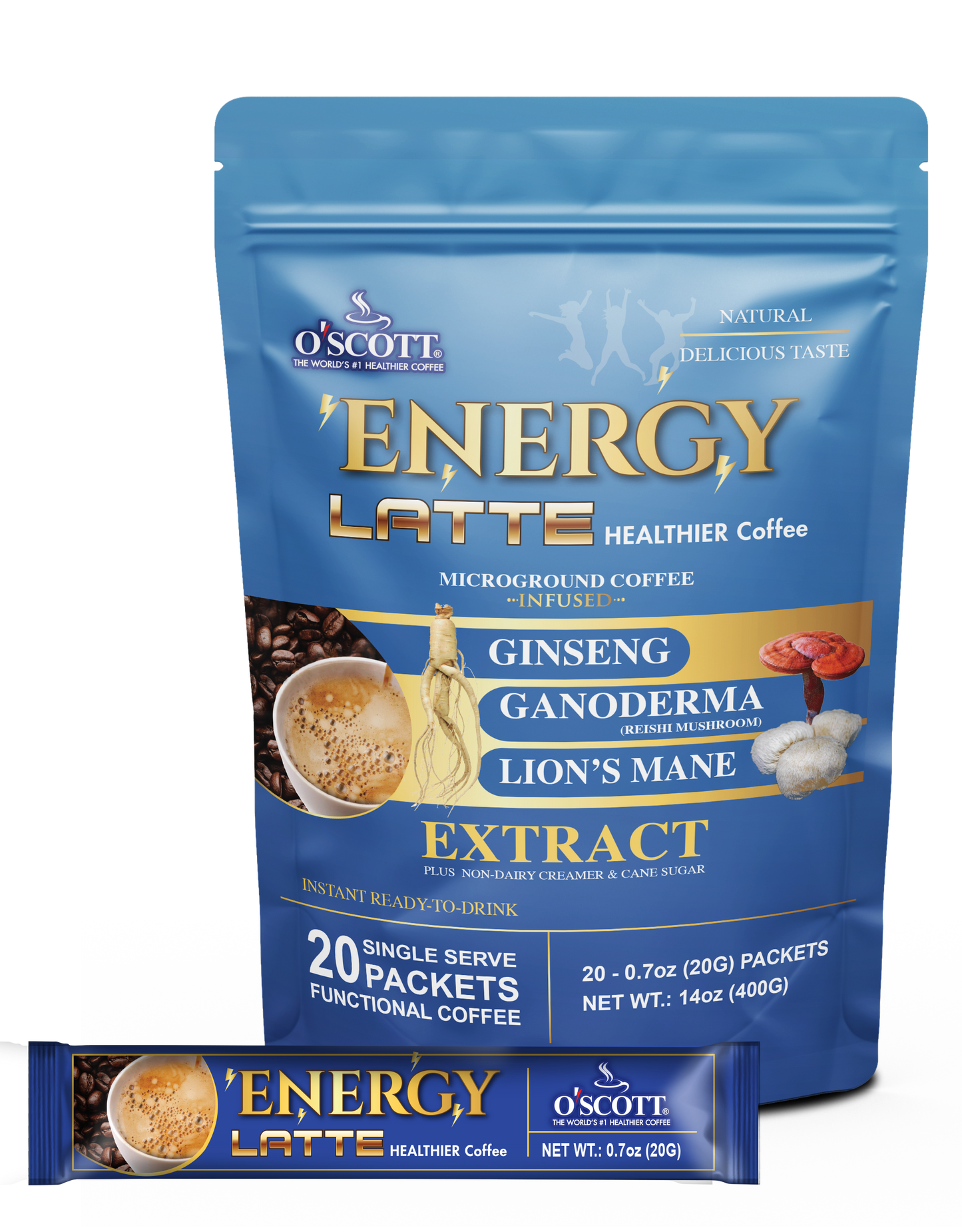 ENERGY LATTE BLEND | 3-IN-1 SUPER BRAIN COFFEE | 3 NOOTROPICS