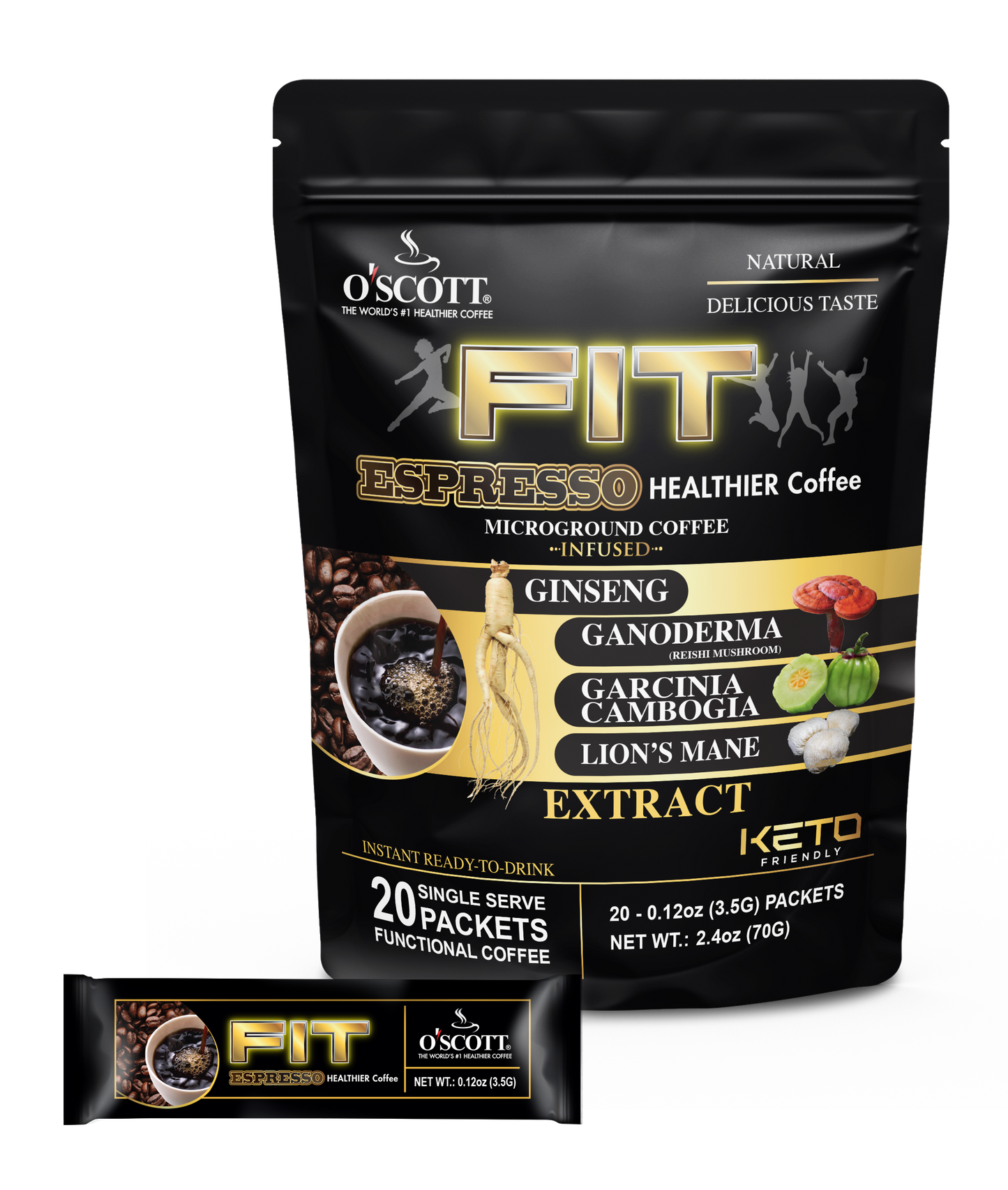 BUNDLE  FIT ESPRESSO & LATTE BLEND l SUPER BRAIN 3-1 l O'SCOTT HEALTHIER COFFEE